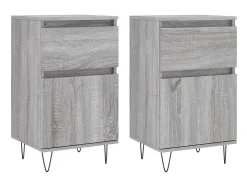 Aparadores 2 uds madera de ingeniería gris Sonoma 40x35x70 cm ES43047