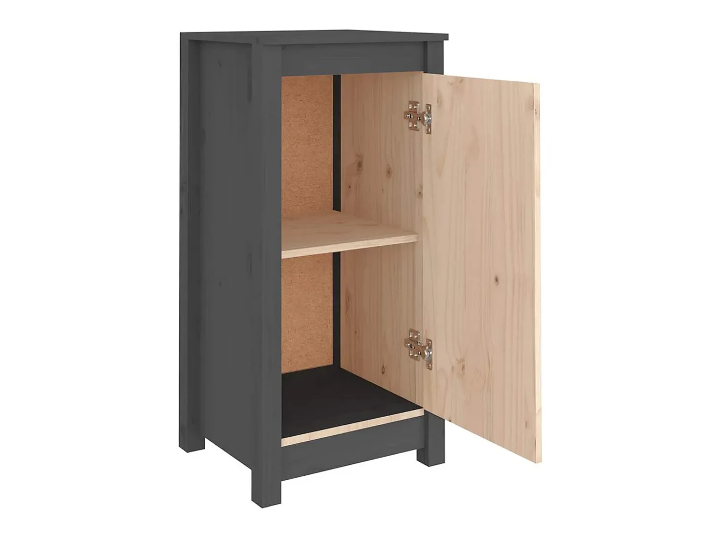 Aparadores 2 uds madera maciza de pino gris 39x35x80 cm