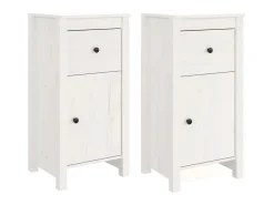 Aparadores 2 uds madera maciza de pino blanco 40x35x80 cm ES79093