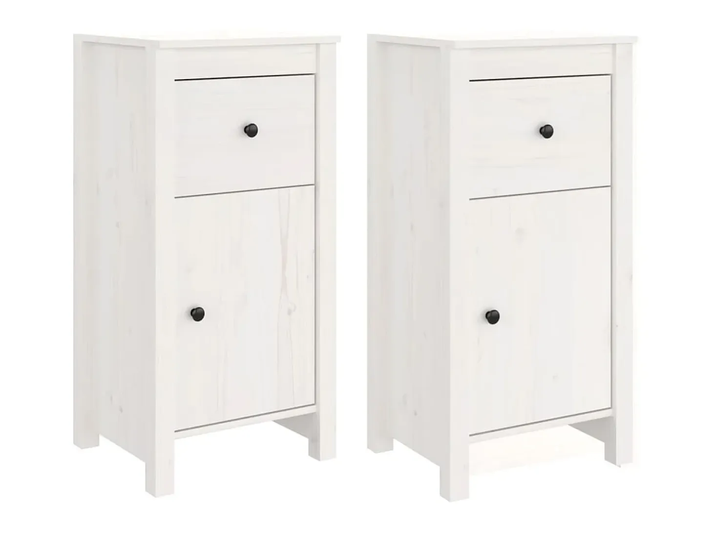 Aparadores 2 uds madera maciza de pino blanco 40x35x80 cm ES79093