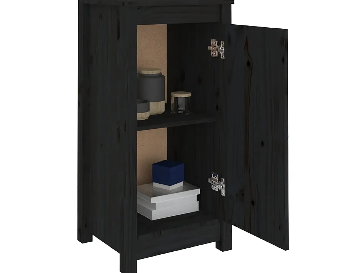 Aparadores 2 uds madera maciza de pino negro 40x35x80 cm ES50666