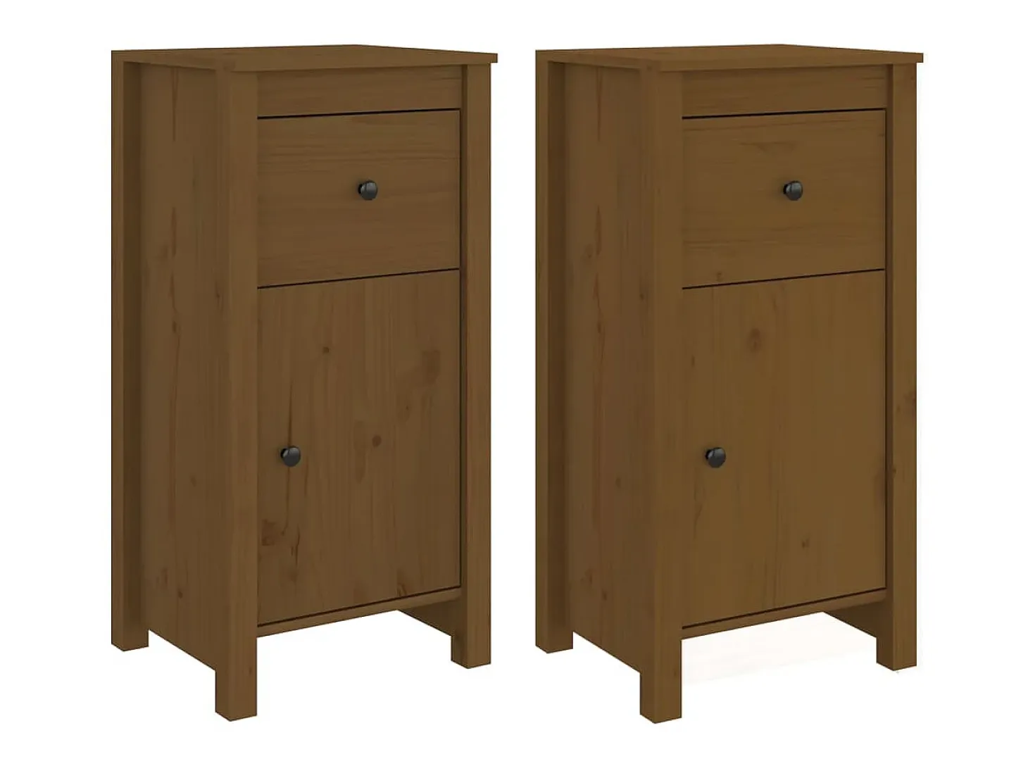 Aparadores 2 uds madera maciza de pino marrón miel 40x35x80 cm ES50292
