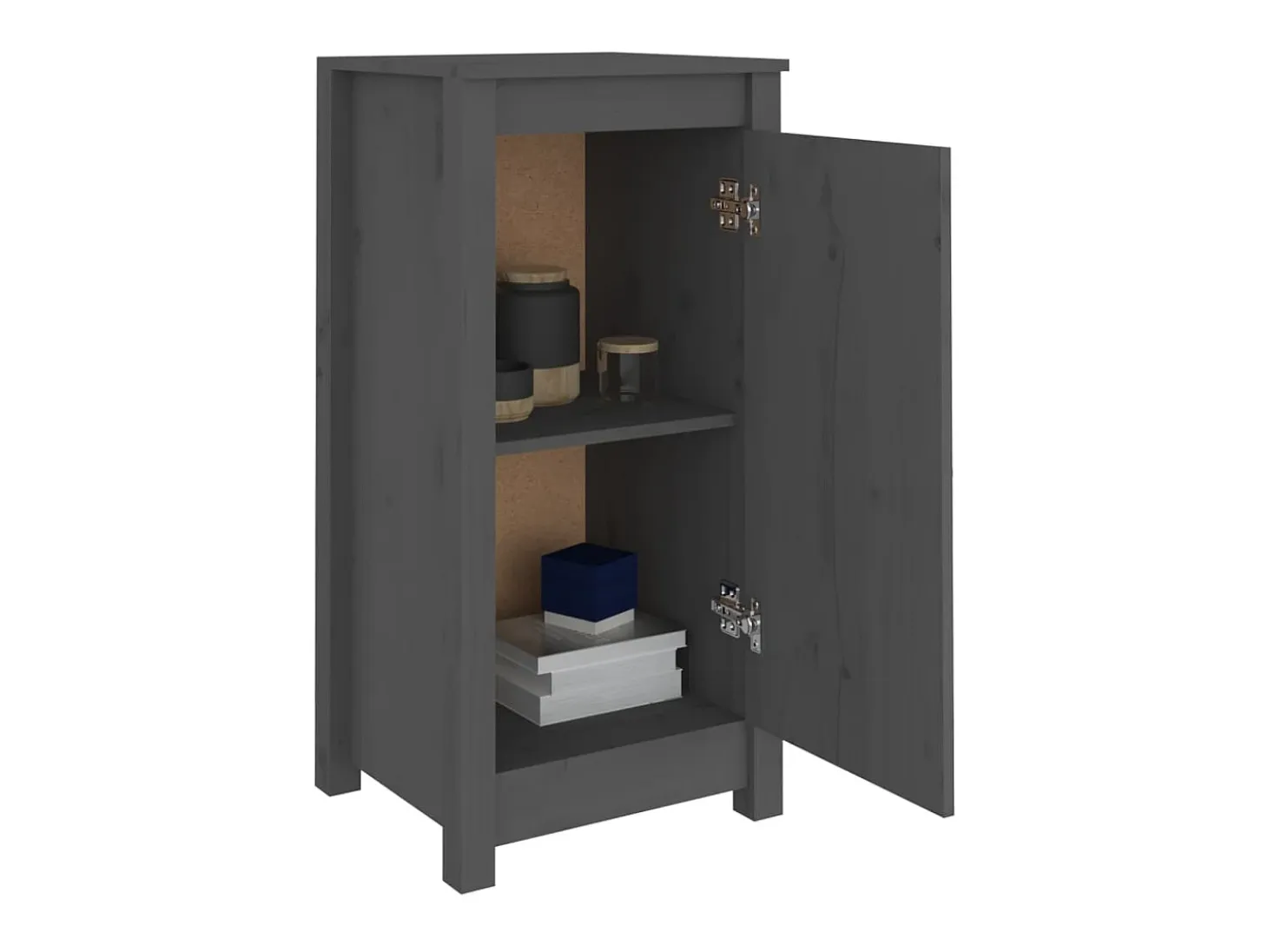 Aparadores 2 uds madera maciza de pino gris 40x35x80 cm ES17361