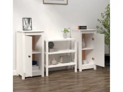 Aparadores 2 uds madera maciza de pino blanco 40x35x80 cm ES87633