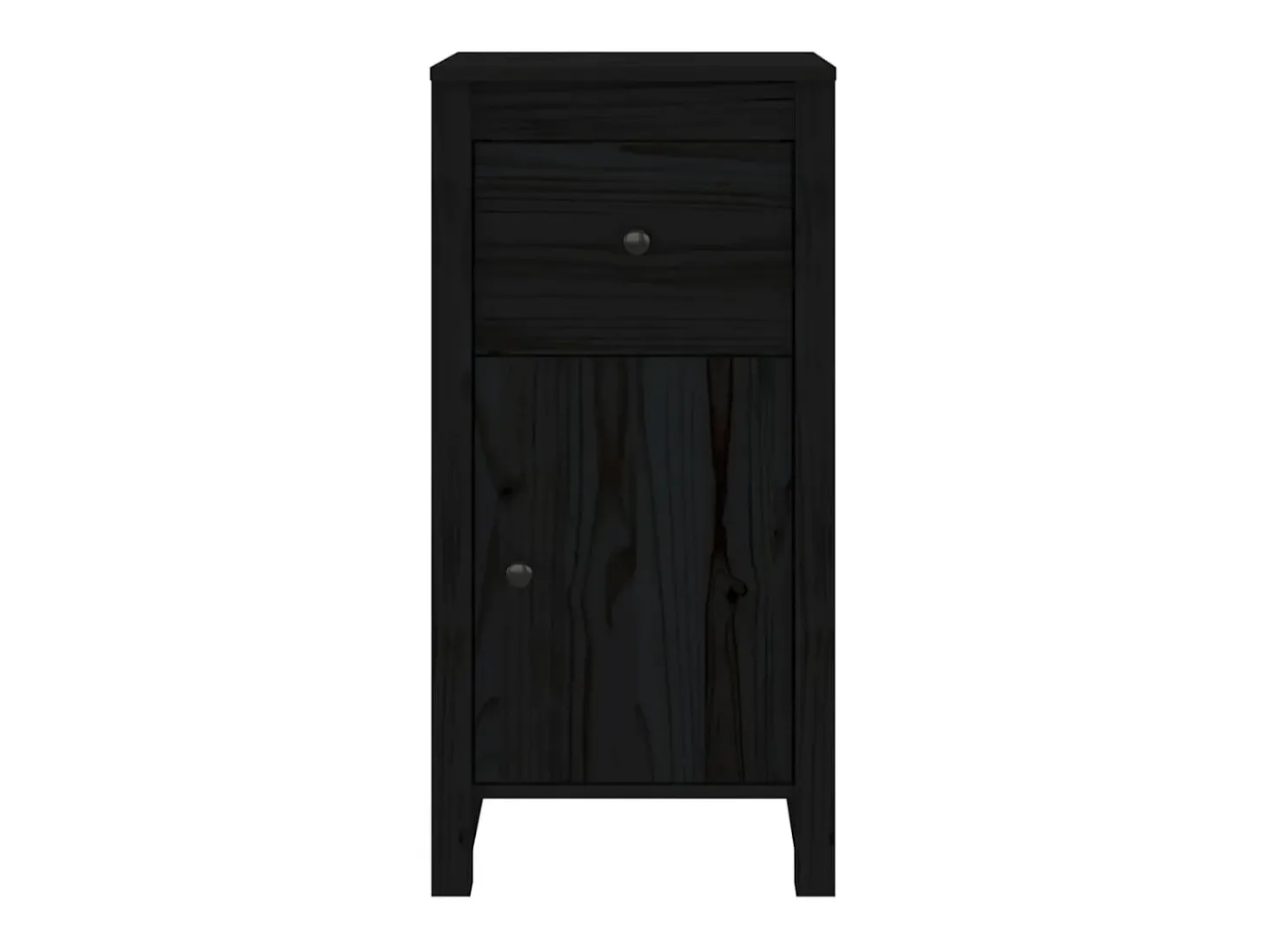 Aparadores 2 uds Negro 40x35x80 cm Madera maciza de pino