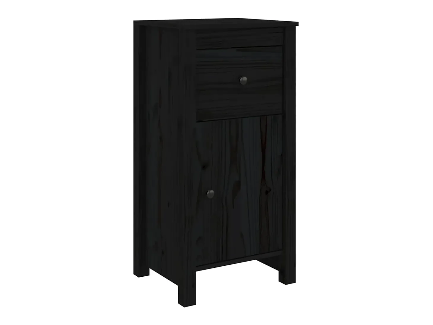 Aparadores 2 uds Negro 40x35x80 cm Madera maciza de pino