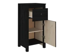 Aparadores 2 uds Negro 40x35x80 cm Madera maciza de pino