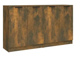 Aparadores 2 uds Roble ahumado 60x30x70 cm Madera de ingeniería