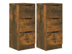Aparadores 2 uds Roble ahumado 30x30x70 cm Madera de ingeniería