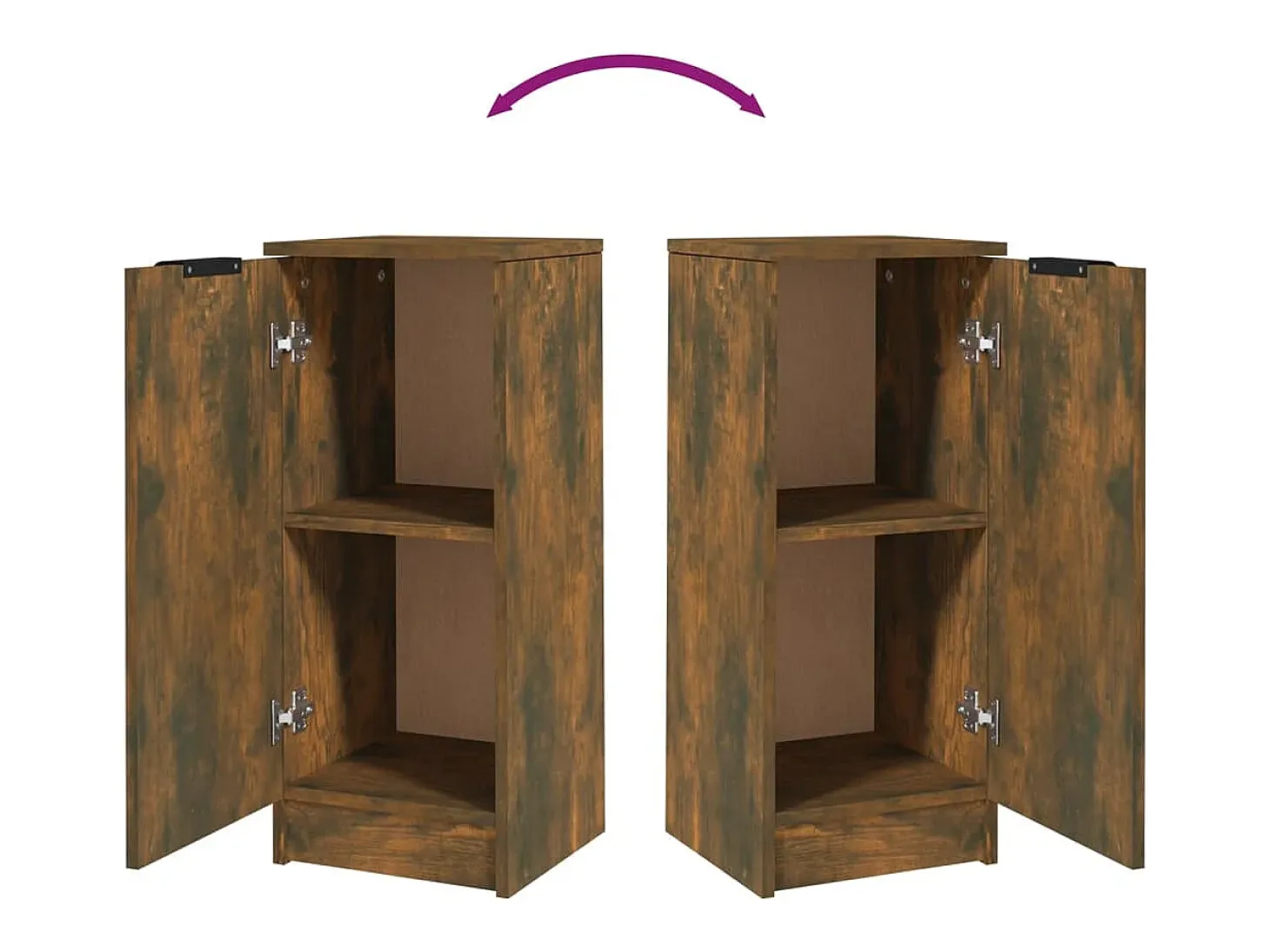 Aparadores 2 uds Roble ahumado 30x30x70 cm Madera de ingeniería