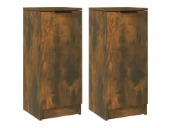 Aparadores 2 uds Roble ahumado 30x30x70 cm Madera de ingeniería