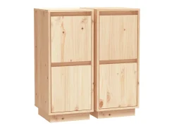 Aparadores 2 uds 31,5x34x75 cm Madera maciza de pino