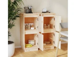 Aparadores 2 uds 31,5x34x75 cm Madera maciza de pino