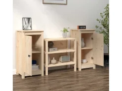 Aparadores 2 uds 39x35x80 cm madera maciza de pino