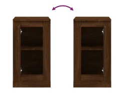Aparadores 2 unidades madera color marrón roble 37,5x35,5x67,5 cm