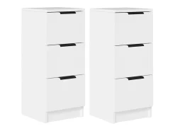 Aparadores 2 unidades madera contrachapada blanco 30x30x70 cm