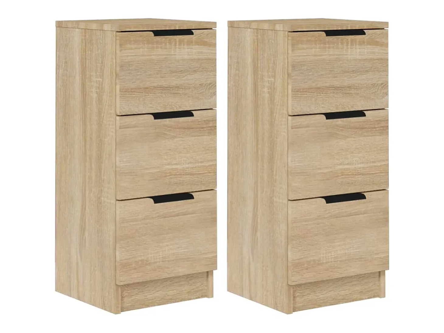 Aparadores 2 unidades madera contrachapada roble Sonoma 30x30x70 cm