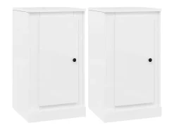 Aparadores 2 unidades madera blanco brillante 37,5x35,5x67,5 cm