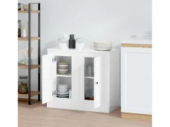 Aparadores 2 unidades madera blanco brillante 37,5x35,5x67,5 cm