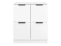 Aparadores 2 unidades madera contrachapada blanco 60x30x70 cm