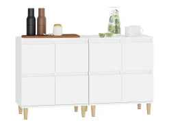 Aparadores 2 unidades madera contrachapada blanco 60x35x70 cm