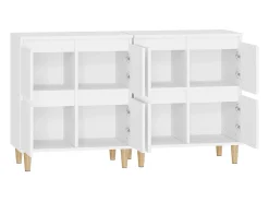 Aparadores 2 unidades madera contrachapada blanco 60x35x70 cm