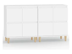 Aparadores 2 unidades madera contrachapada blanco 60x35x70 cm