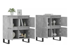 Aparadores 2 unidades madera contrachapada gris hormigón