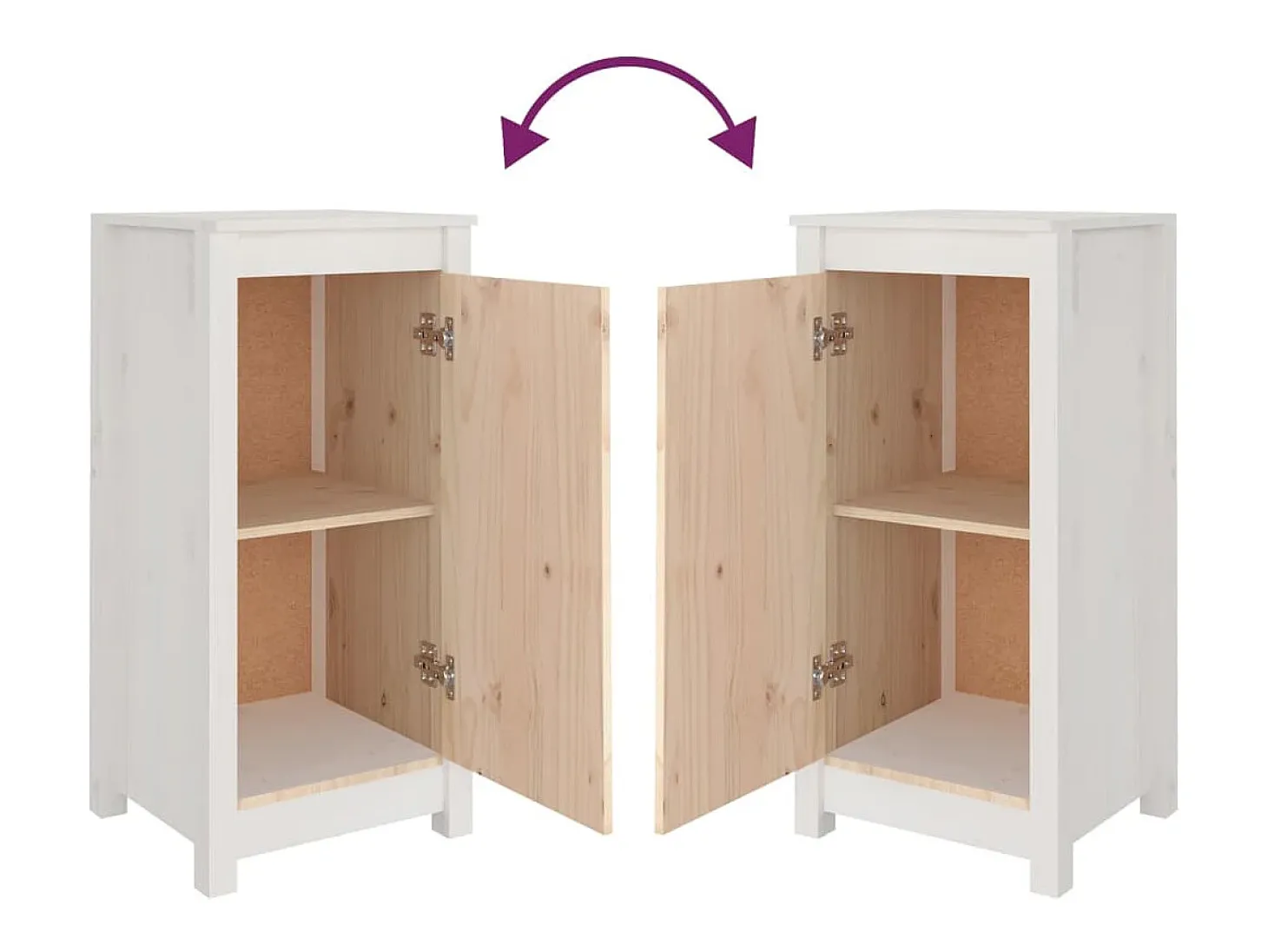Aparadores 2 unidades madera maciza de pino blanco 40x35x80 cm