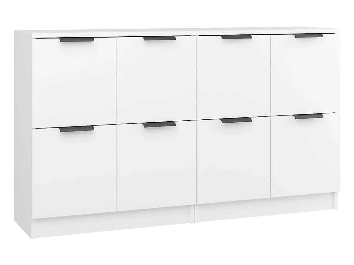 Aparadores 2 unidades madera contrachapada blanco 60x30x70 cm ES30572