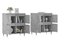 Aparadores 2 unidades madera contrachapada gris hormigón