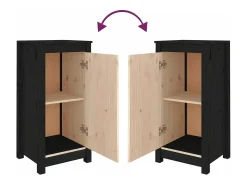Aparadores 2 unidades madera maciza de pino negro 40x35x80 cm
