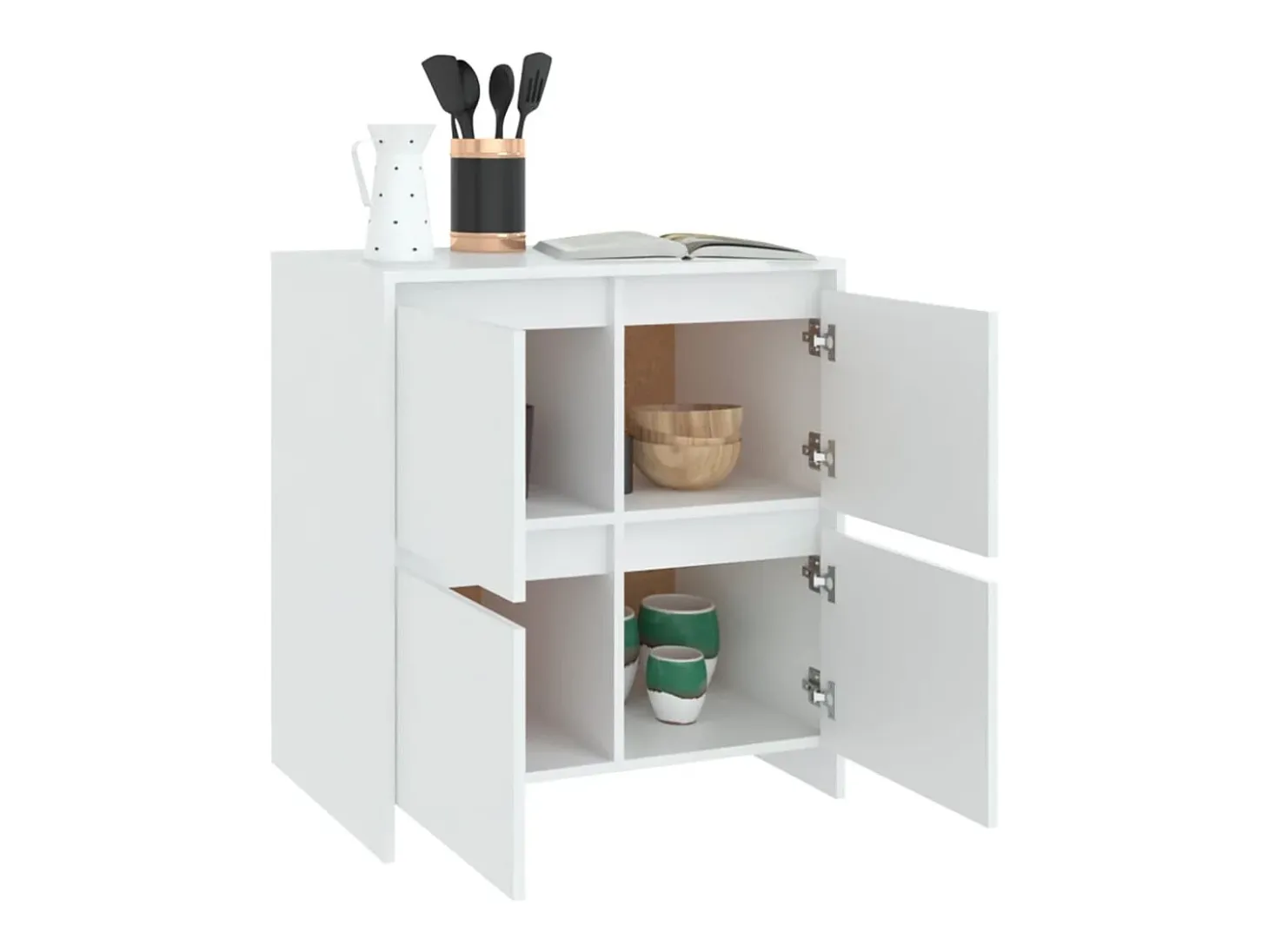 Aparadores 2 unidades madera contrachapada blanco 70x41x75 cm