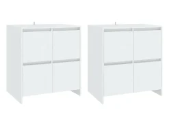 Aparadores 2 unidades madera contrachapada blanco 70x41x75 cm