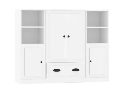 Aparadores altos 3 piezas madera contrachapada blanco ES934582