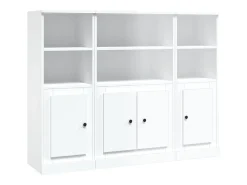 Aparadores altos 3 piezas madera contrachapada blanco