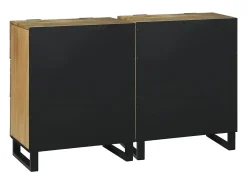 Aparadores con cajón con almacenaje 2 piezas Marrón Medio Madera maciza de mango