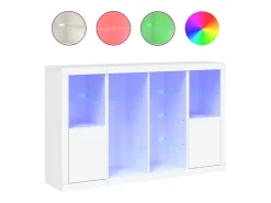 Aparadores con luces LED 3 piezas madera de ingeniería blanco ES671166
