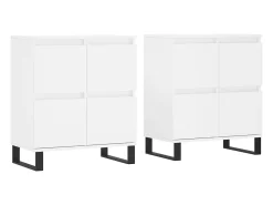Aparadores de 2 piezas de madera de ingeniería blanca
