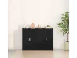 Aparadores de 2 piezas en roble negro, 60 x 31 x 84 cm en madera técnica.