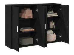 Aparadores de 2 piezas en roble negro, 60 x 31 x 84 cm en madera técnica.