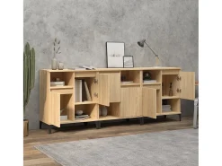 Aparadores de 3 piezas roble sonoma 60x35x70 cm madera de ingeniería