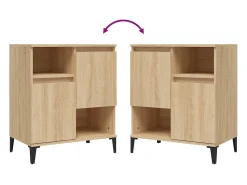 Aparadores de 3 piezas roble sonoma 60x35x70 cm madera de ingeniería