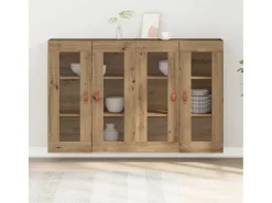 Aparadores de pared de 2 piezas en Roble Artisan 69,5 x 34 x 90 cm - Madera de ingeniería