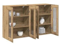 Aparadores de pared de 2 piezas en Roble Artisan 69,5 x 34 x 90 cm - Madera de ingeniería
