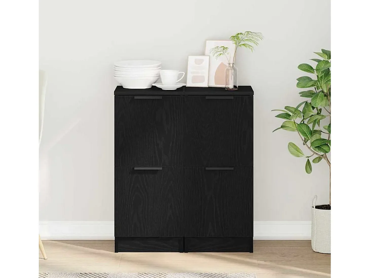 aparadores de roble negro, 30 x 30 x 70 cm, fabricados en madera de ingeniería