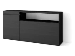 Aparadores para salón, 150x35x75cm, 3 Puertas, Armario, zapatero, Negro