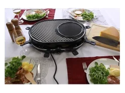 Aparato de Raclette Little Balance Multi Cheese 1200W - 8 Personas - Parrilla/Crêpe Desmontable - Azul Noche