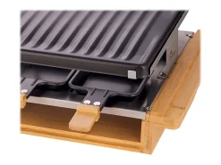 Aparato para Raclette Little Balance para 8 Personas 1200W con Placa XXL y Sartenes Antiadherentes de Bambú