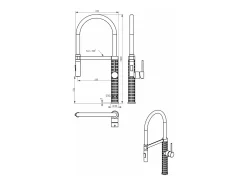 Architek Mezclador de fregadero con rociador móvil dorado Essebagno